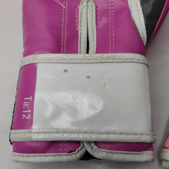 Women's Ta12 Everlast Pink Vegan Leather 12oz Boxing Gloves Training Gym Cardio - Picture 4 of 10